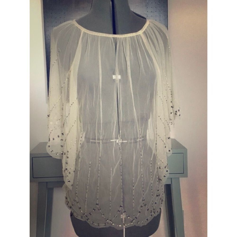 Hazel Designer Women’s XS Sequin Mesh Top